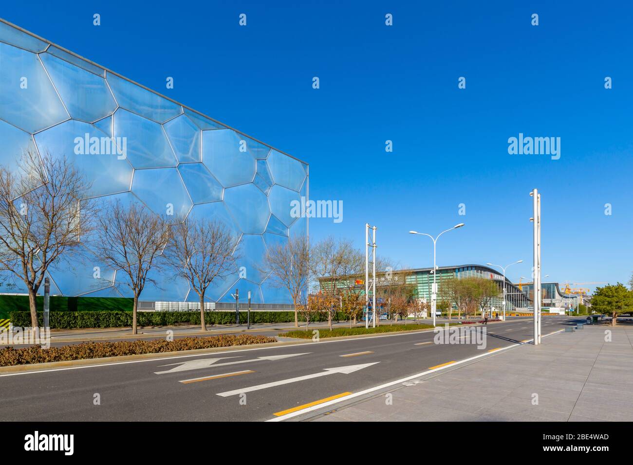 View of the Ice Cube, Olympic Green, Beijing, Xicheng, People's Republic of China, Asia Stock Photo