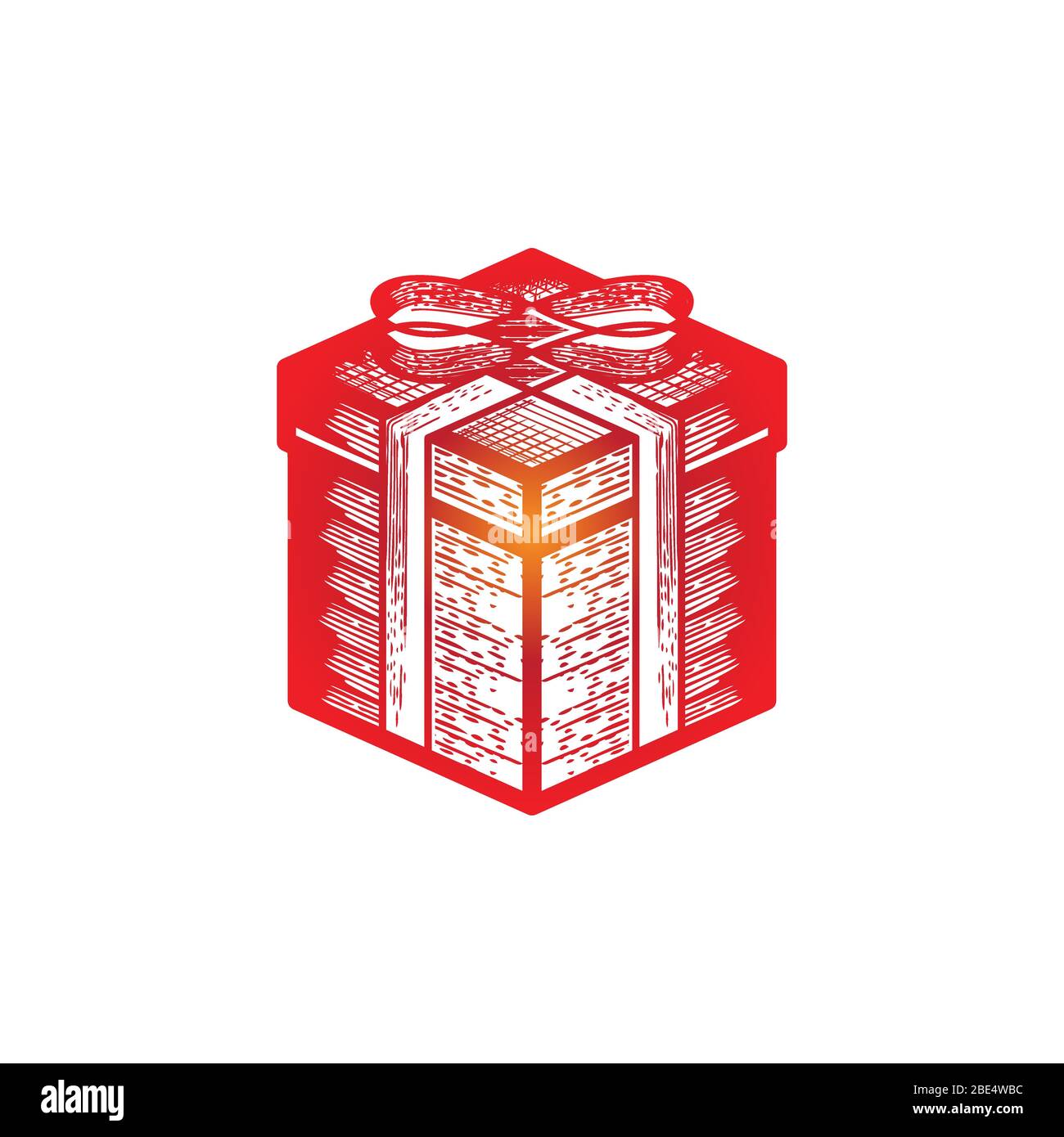 gift box, bow, bell. christmas element logo design. Vector Illustration Stock Vector