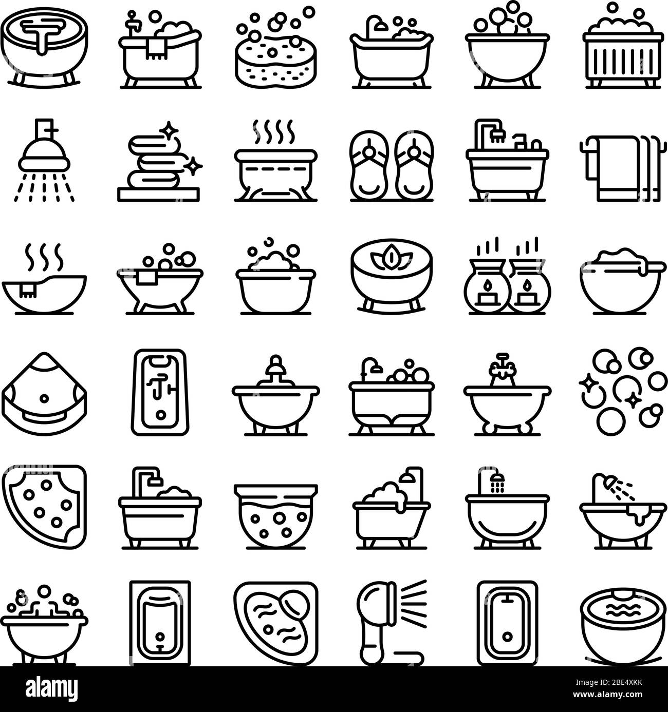 Jacuzzi icons set, outline style Stock Vector Image & Art Alamy
