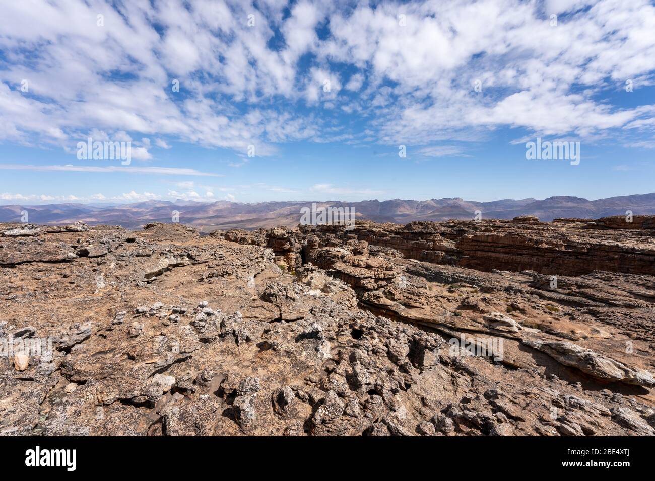 cederberg , wolfberg cracks landscape view over rock formations Stock Photo