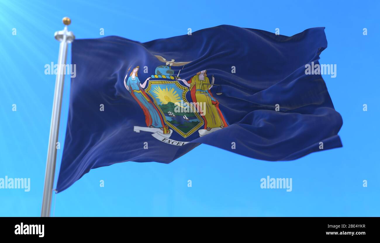 Flag of New York state, region of the United States Stock Photo