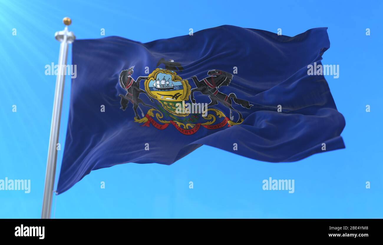 Flag of Pennsylvania state, region of the United States Stock Photo