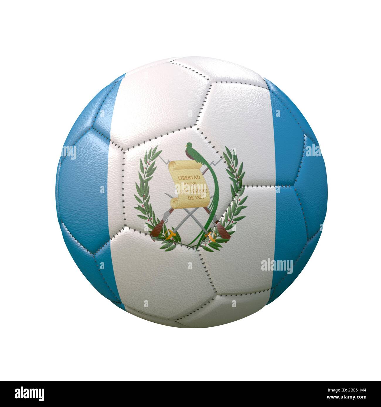 Soccer ball in flag colors isolated on white background. Guatemala. 3D image Stock Photo