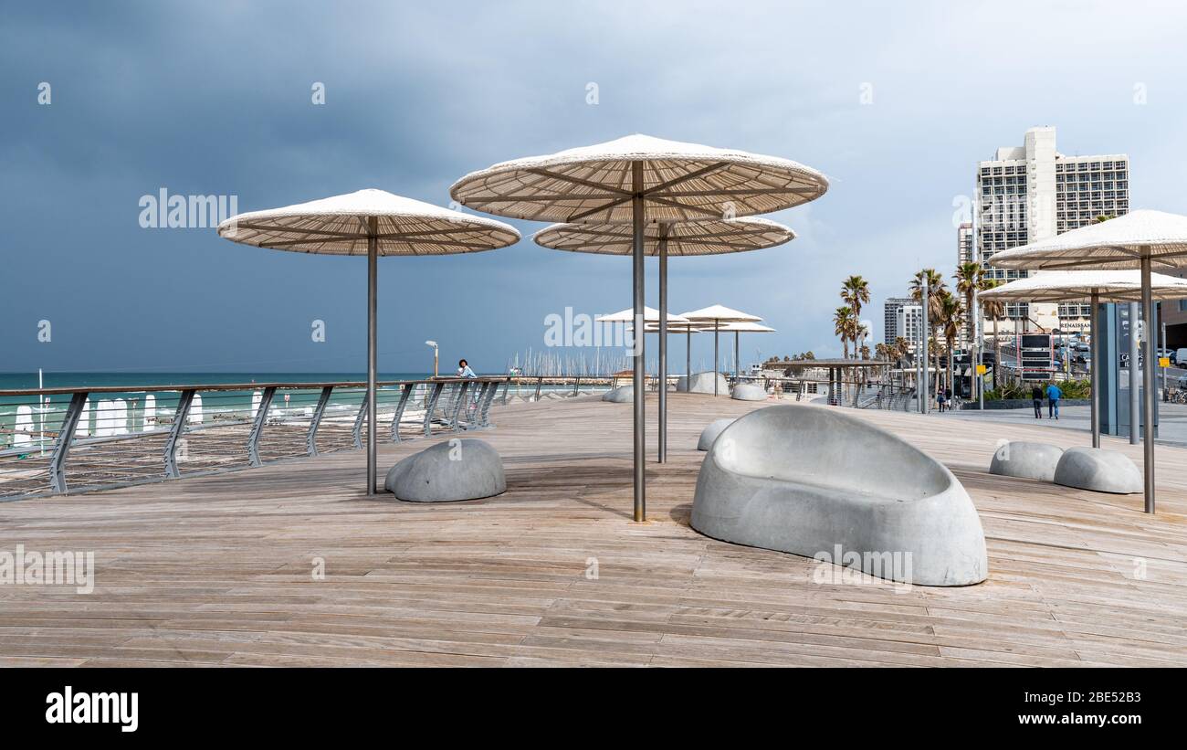 The modern promenade of Tel Aviv Stock Photo