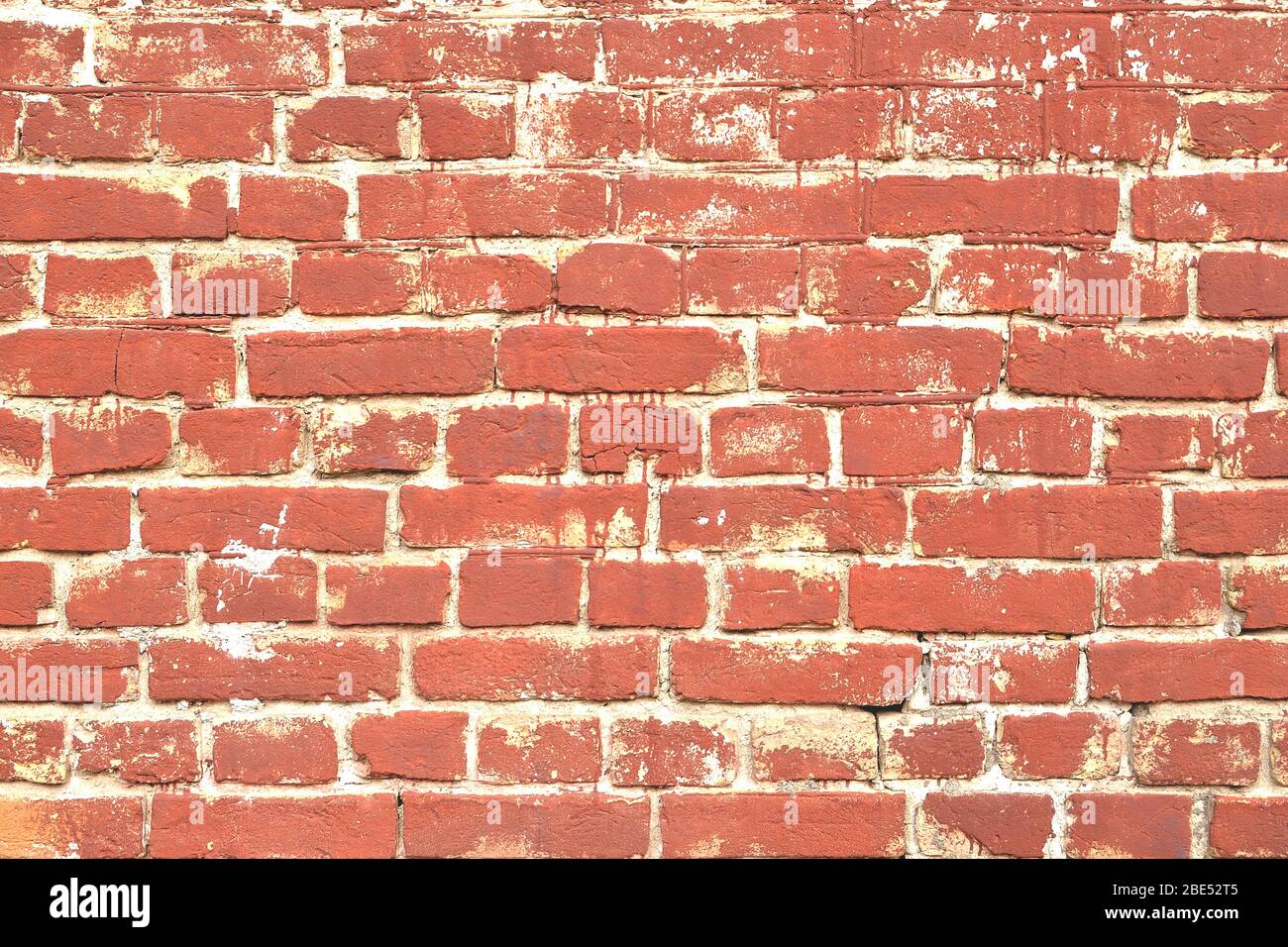 painted brickwork background old heterogeneous texture close-up Stock Photo