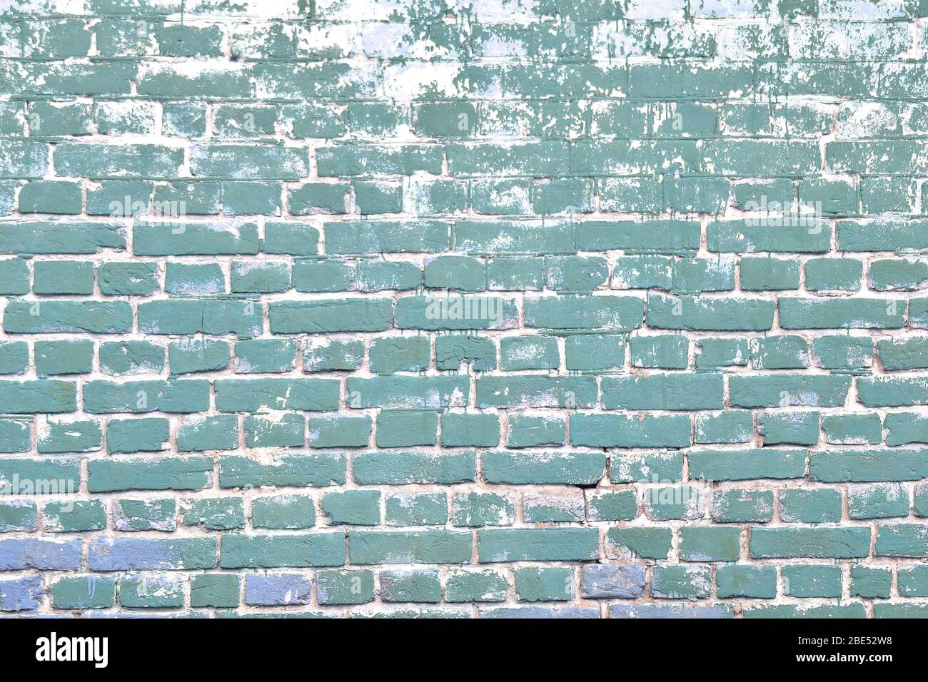 color painted brickwork background old heterogeneous texture close-up Stock Photo