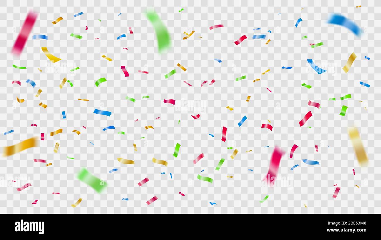 Colorful falling confetti. Flying color foil stripes, festival celebration  confettis and party background elements vector illustration. Festive Stock  Vector Image & Art - Alamy