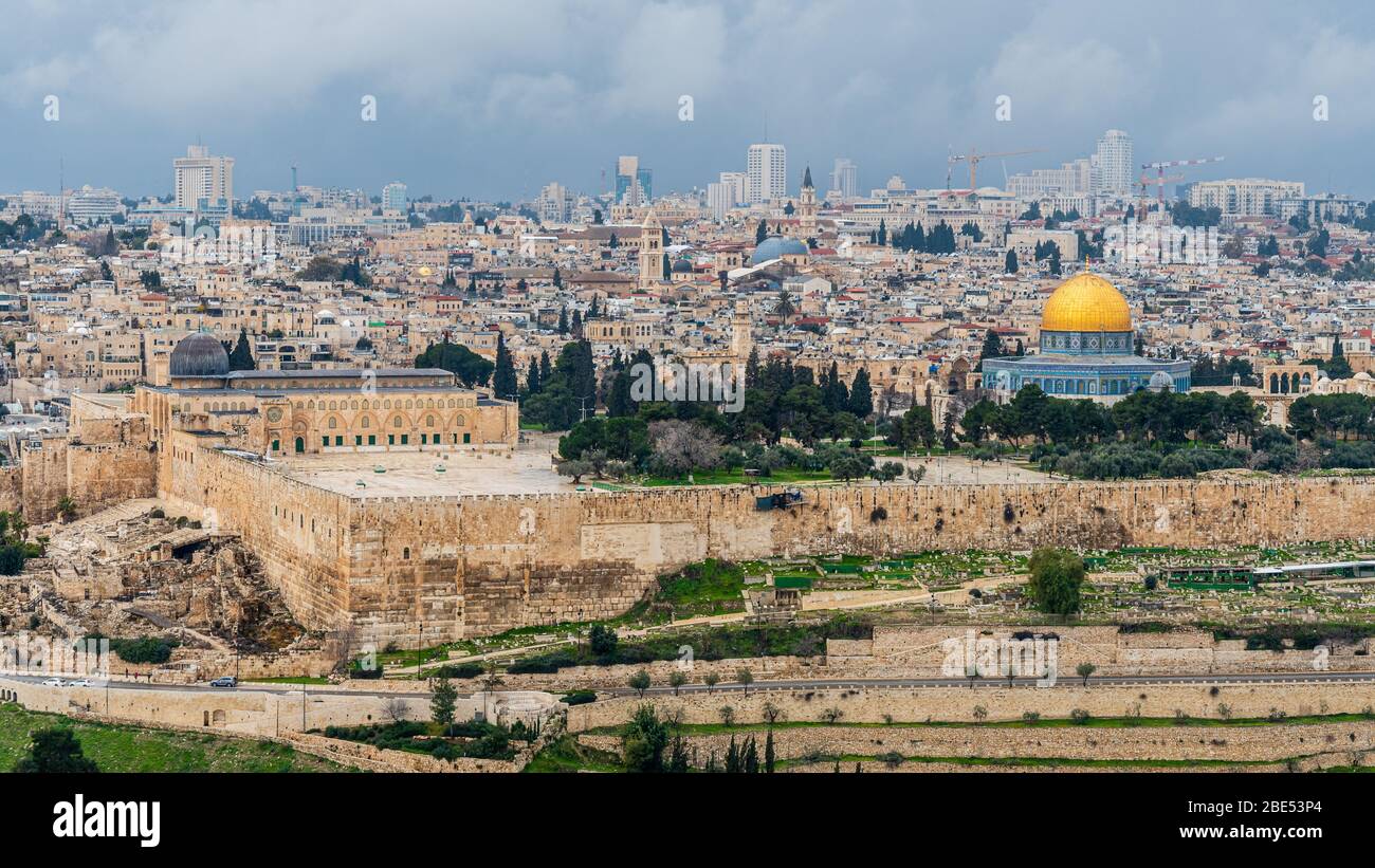 View of Jerusalem from the Mount of Olives Stock Photo - Alamy