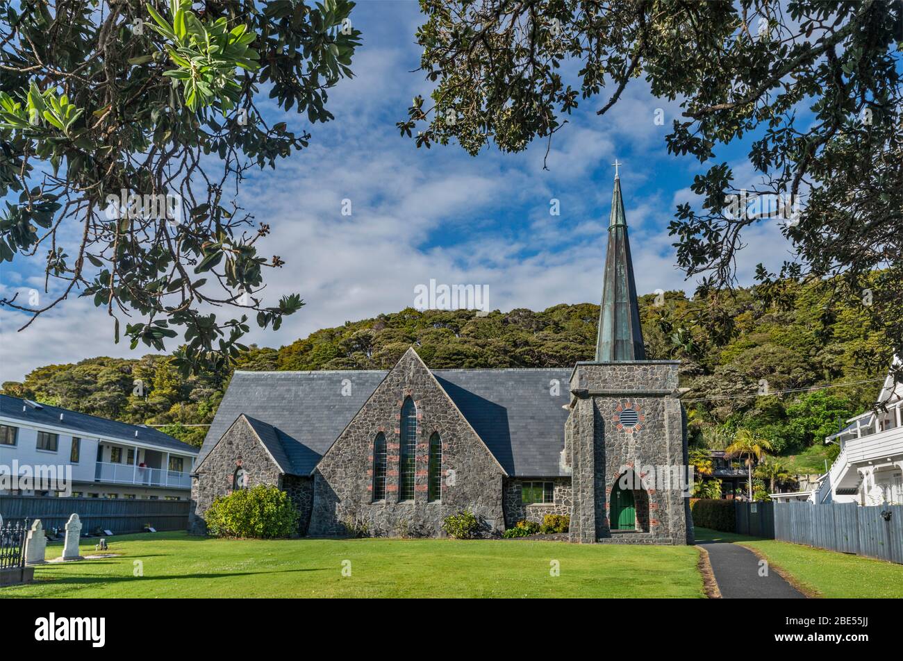 Bay of islands church in new zealand hires stock photography and