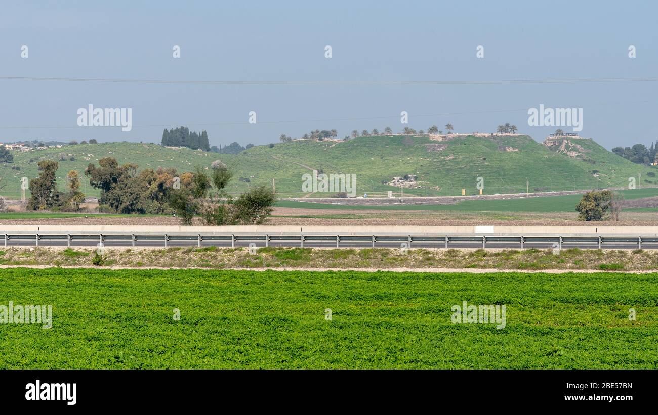 The valley of Megiddo in Israel Stock Photo