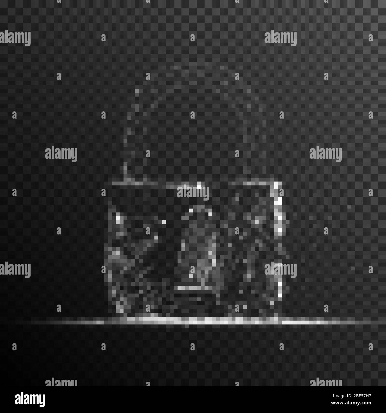 padlock, lock, security system, secure from cyber attack, from connecting dot and line. light effect. vector illustration, isolated on transparent bac Stock Vector