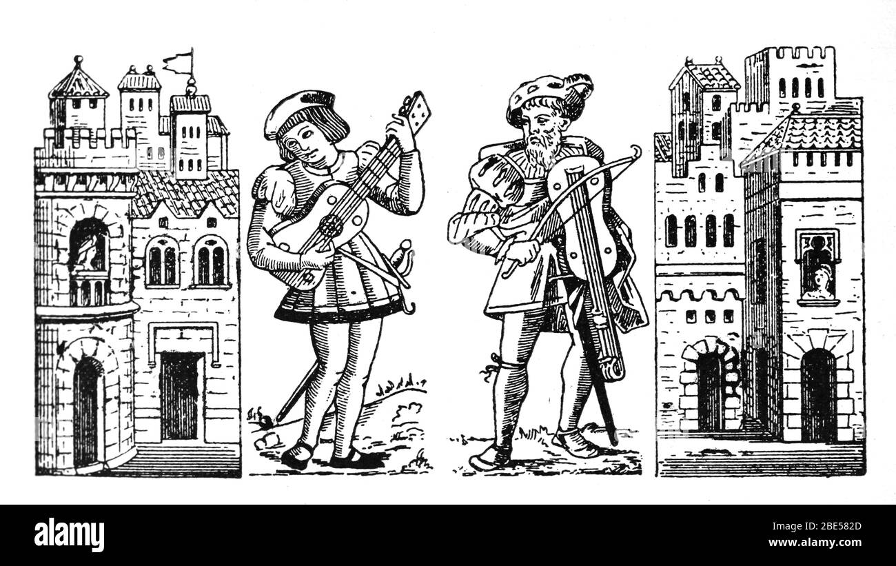 Ilustration of the popular poems of Valero Fuster, Valencian author (16th century). Valencian satire school. Spain. Stock Photo