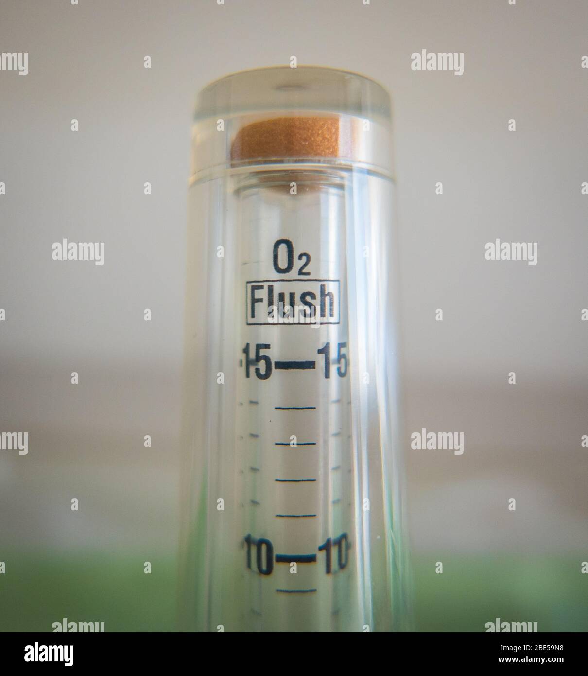 An Oxygen Flush Valve On A Hospital Ventilator During The Coronavirus Pandemic Stock Photo