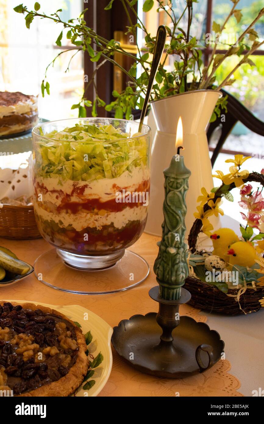 Polish Easter Sunday Breakfast, Cardiff, Wales, UK Stock Photo
