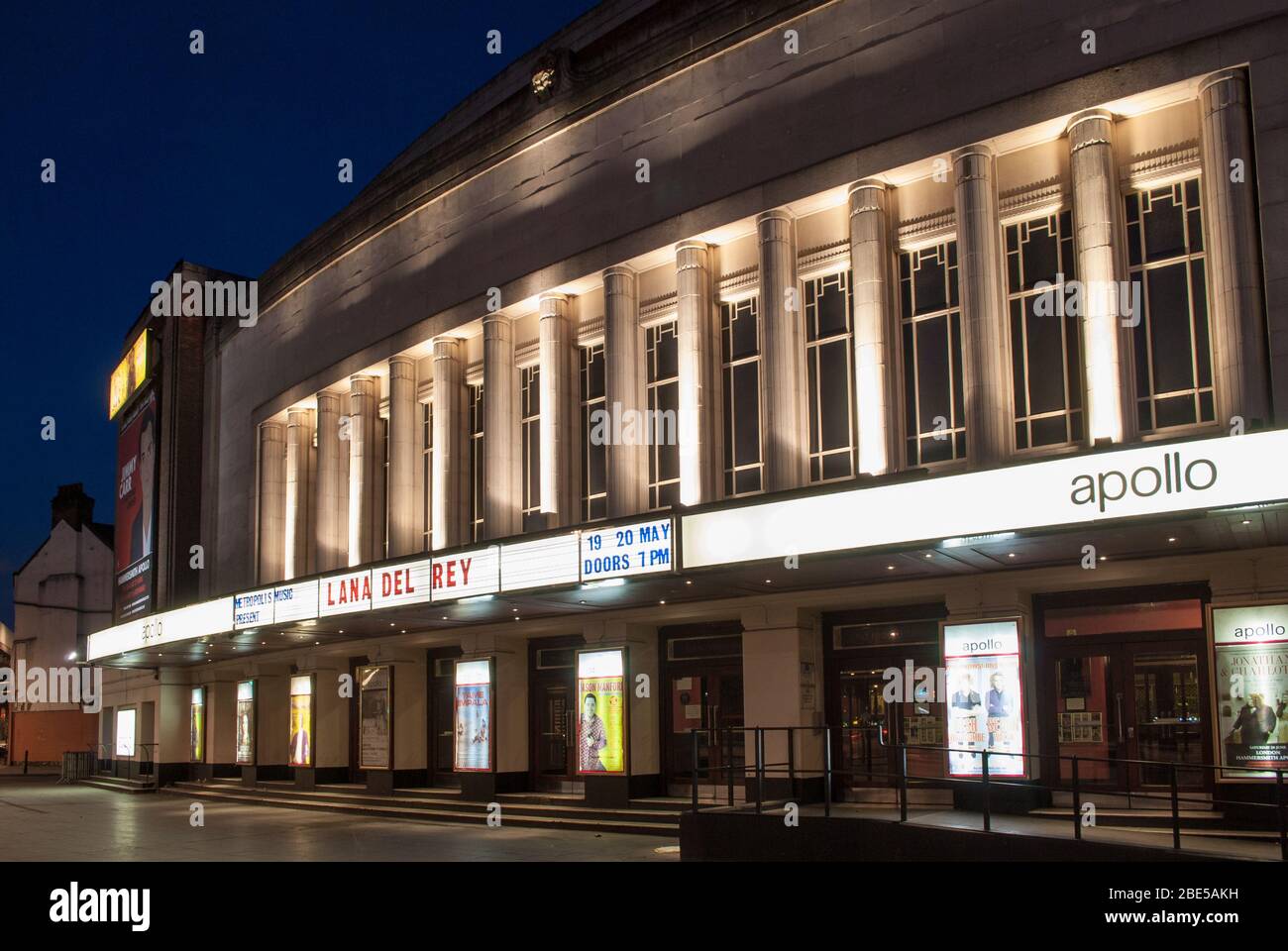 1930s Gaumont Palace Architecture Refurbishment Art Deco HMV Hammersmith Apollo, 45 Queen Caroline St, Hammersmith, London W6 9QH by Robert Cromie Stock Photo