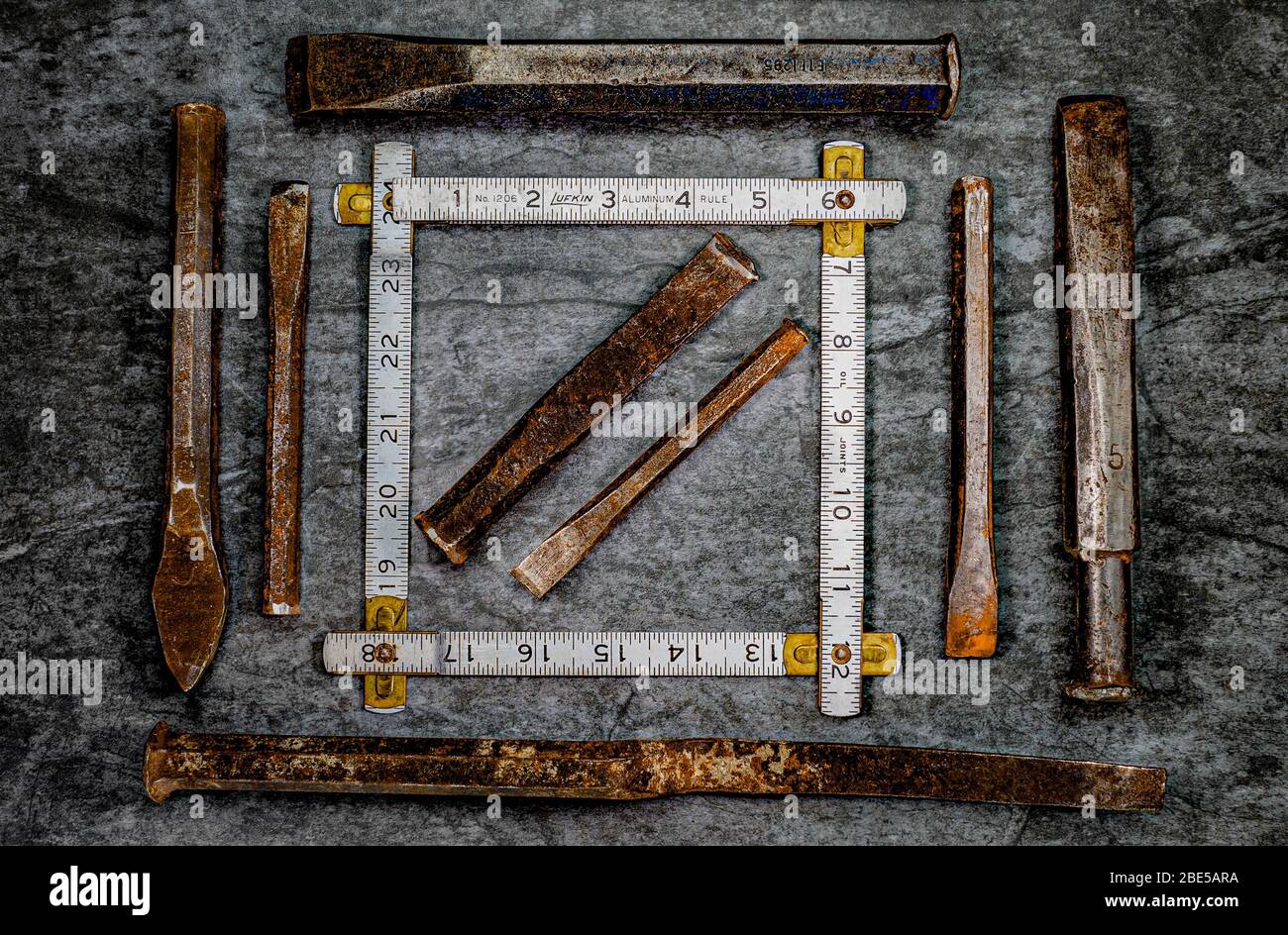Three Antique Woodworking Chisels Isolated On Wooden Bench Grunge Surface  Stock Photo - Download Image Now - iStock