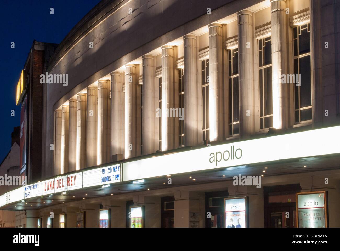 1930s Gaumont Palace Architecture Refurbishment Art Deco HMV Hammersmith Apollo, 45 Queen Caroline St, Hammersmith, London W6 9QH by Robert Cromie Stock Photo