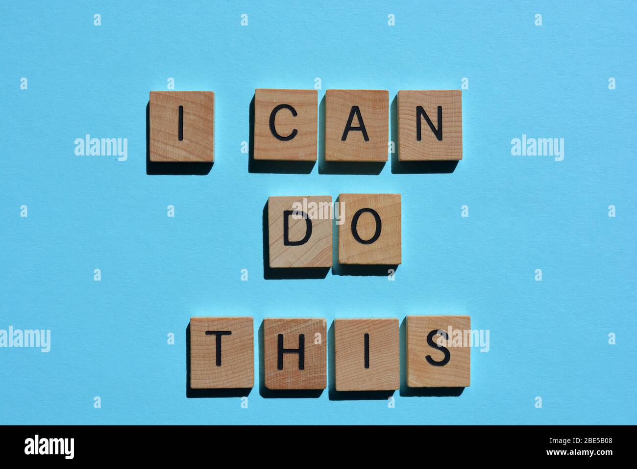 I Can Do This, words on blue background Stock Photo