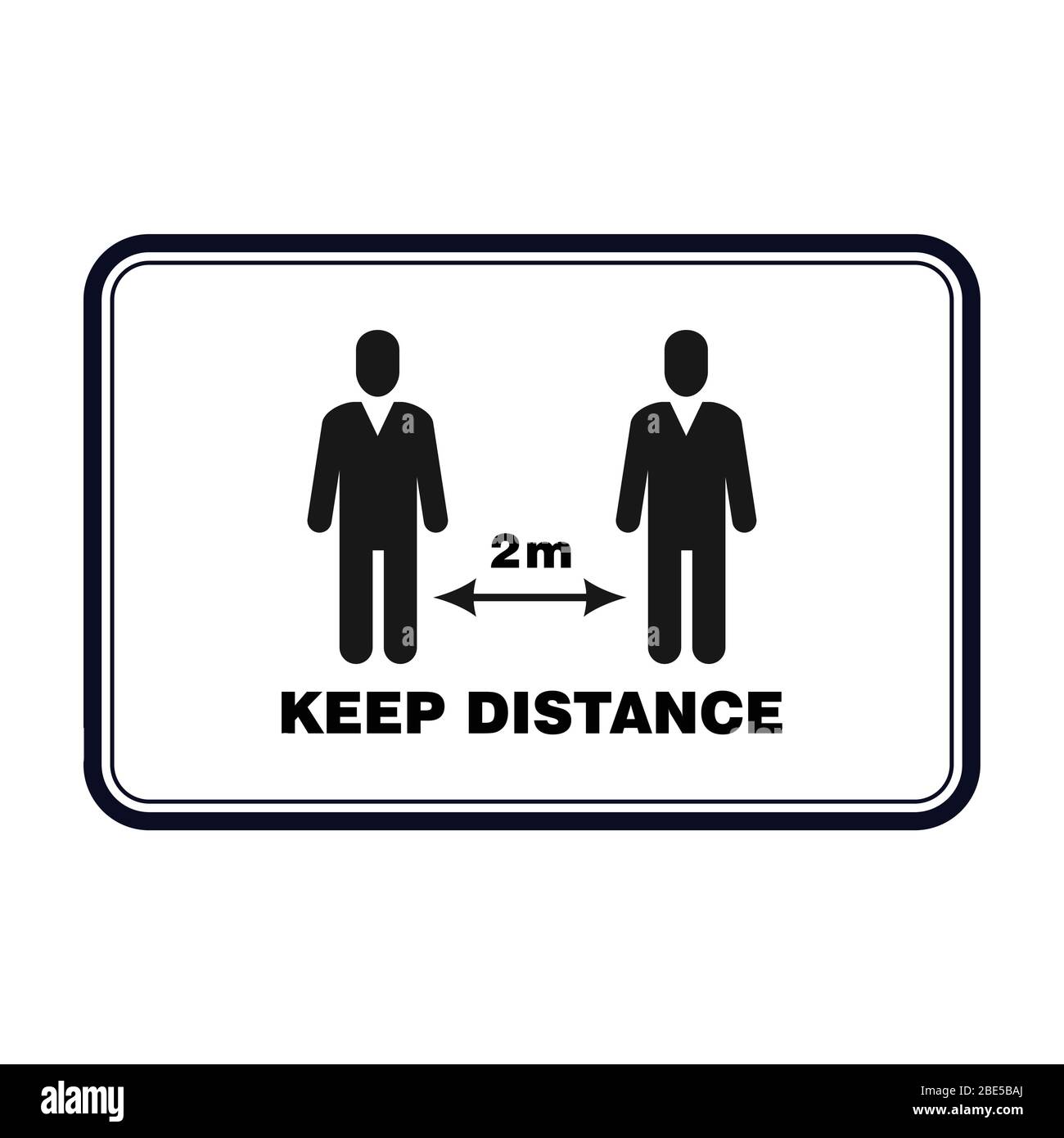 Keep distance sign, social distancing banner to avoid contamination of virus Stock Vector