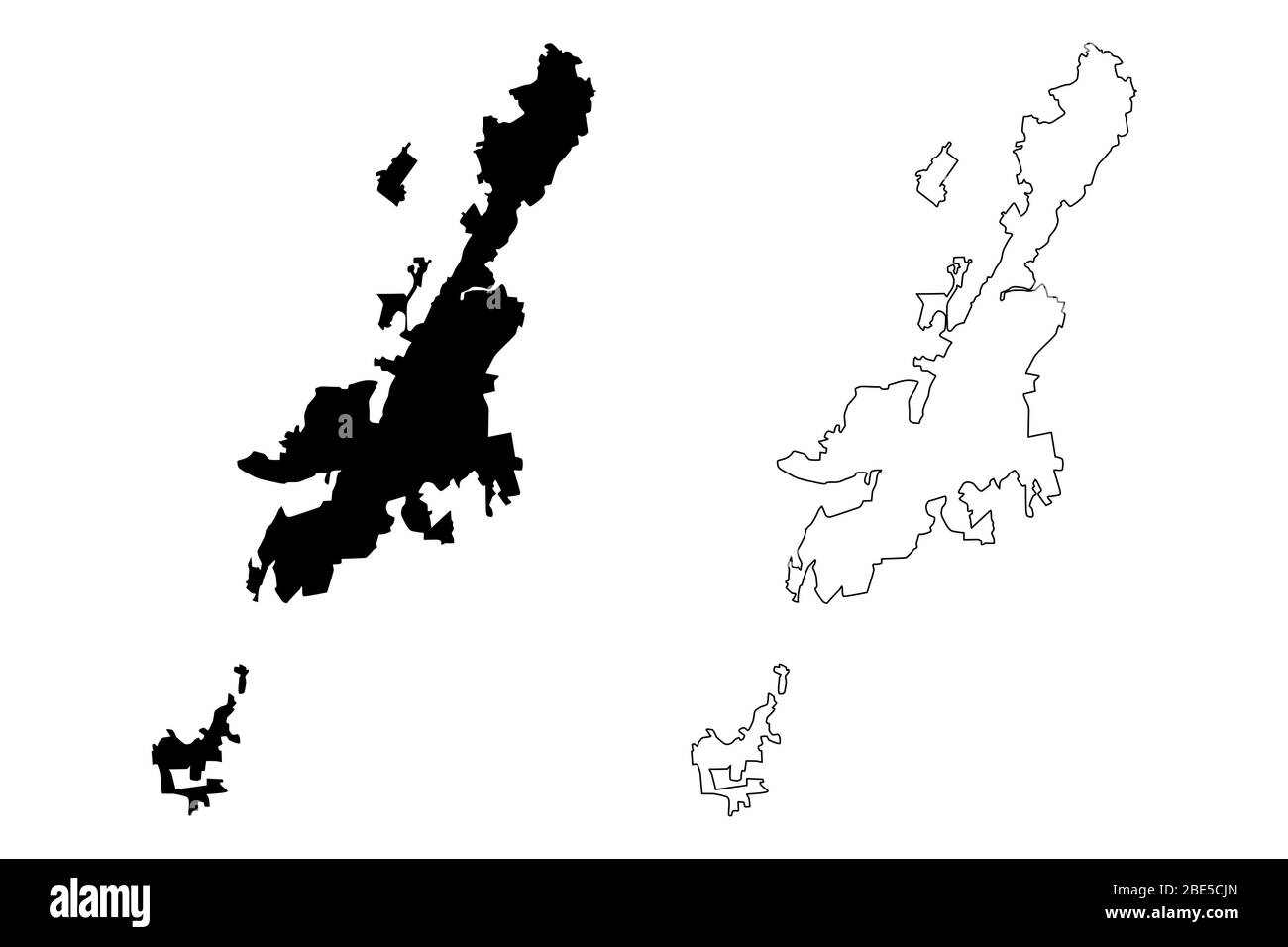 Kryvyi Rih City (Ukraine, Dnipropetrovsk Oblast) map vector