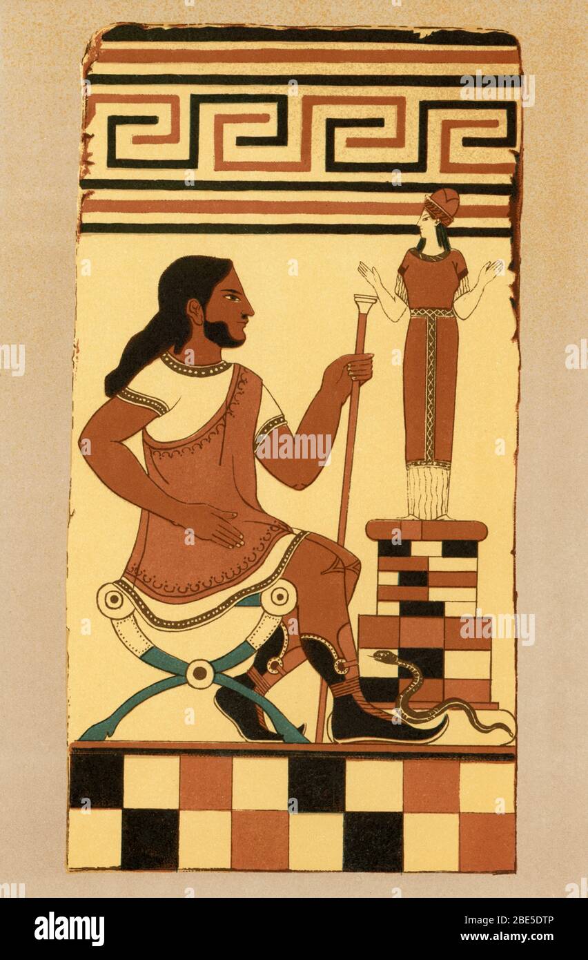 This Illustration Shows A Painting From An Etruscan Tomb It Is A