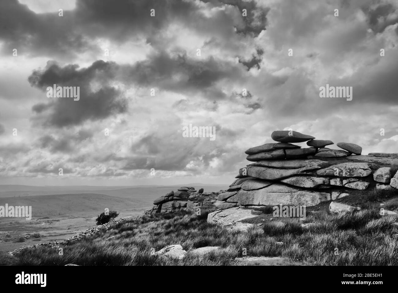 Cloudy dartmoor Black and White Stock Photos & Images Alamy