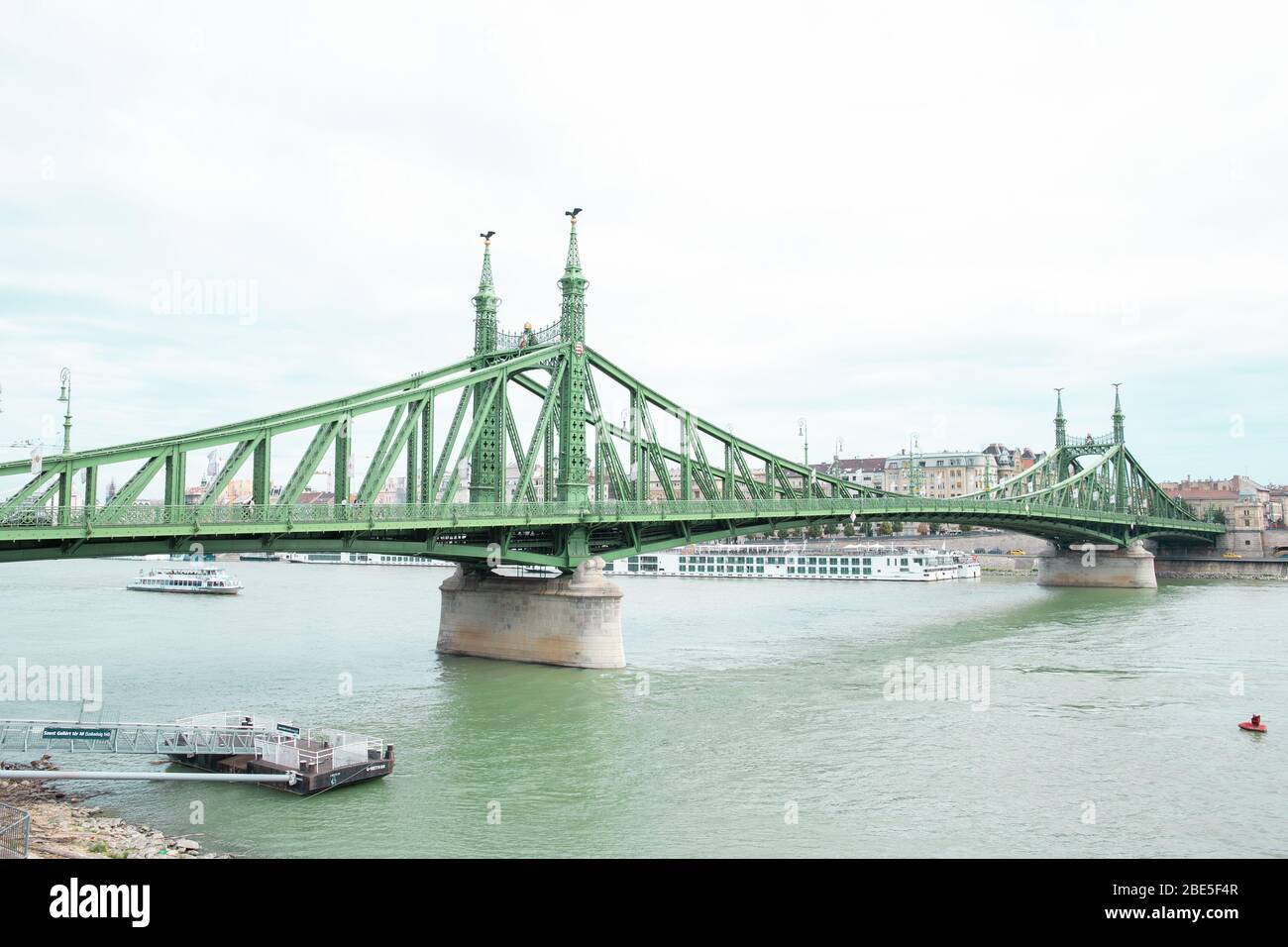 Liberty Bridge in Budapest. Beautiful city landscape,February 28, 2020 Hungary, Stock Photo