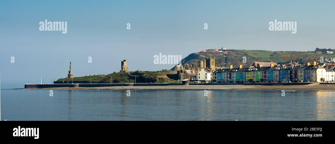 Aberystwyth town, a small seaside town in Ceredigion , Wales. Stock Photo