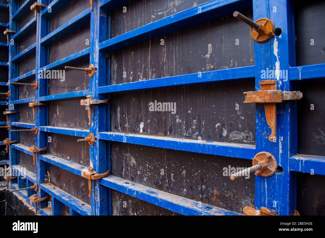 Prepared stock for concrete work in the construction of a building made