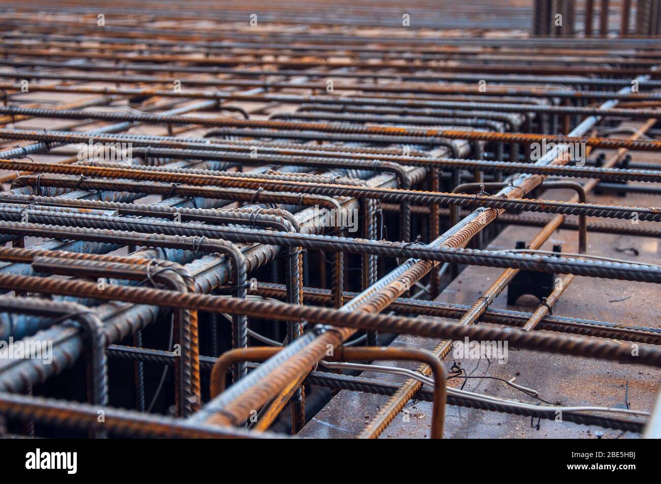 Rebars bars for concrete wall construction of a new building