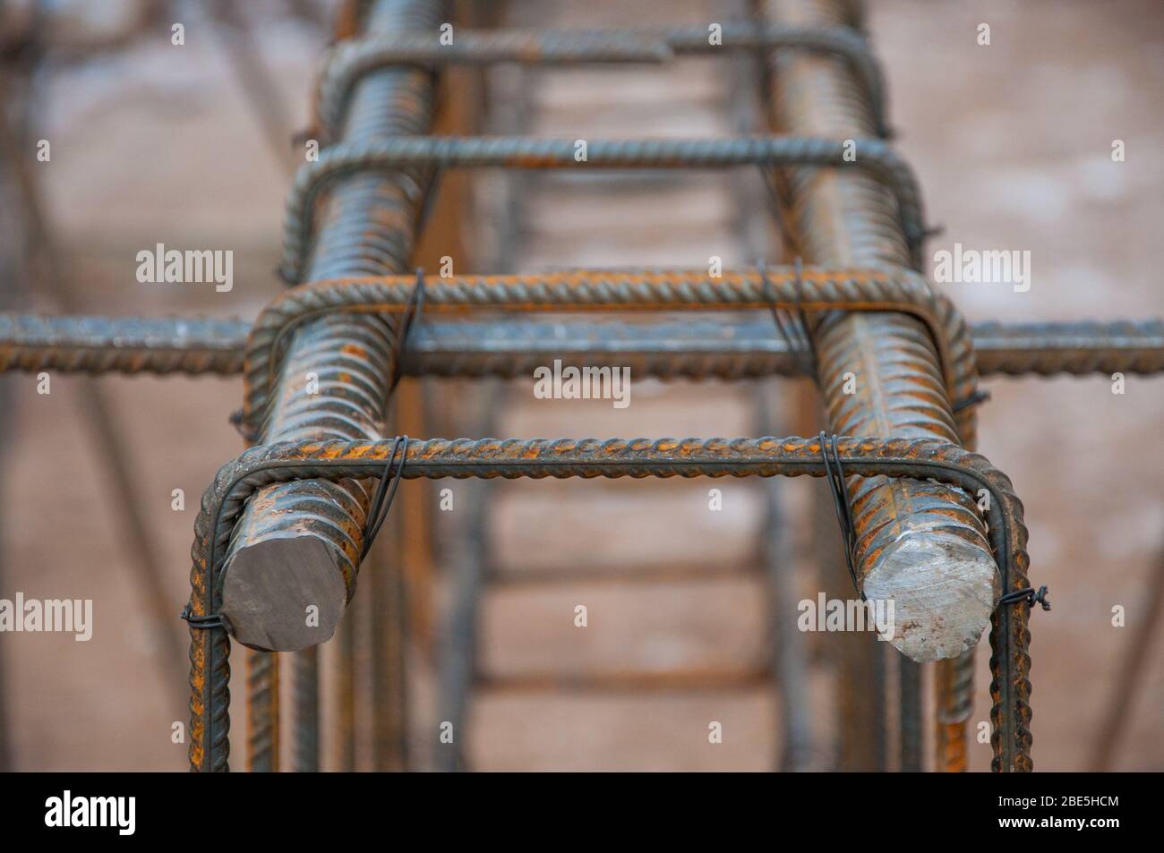 Rebars bars for concrete wall construction of a new building