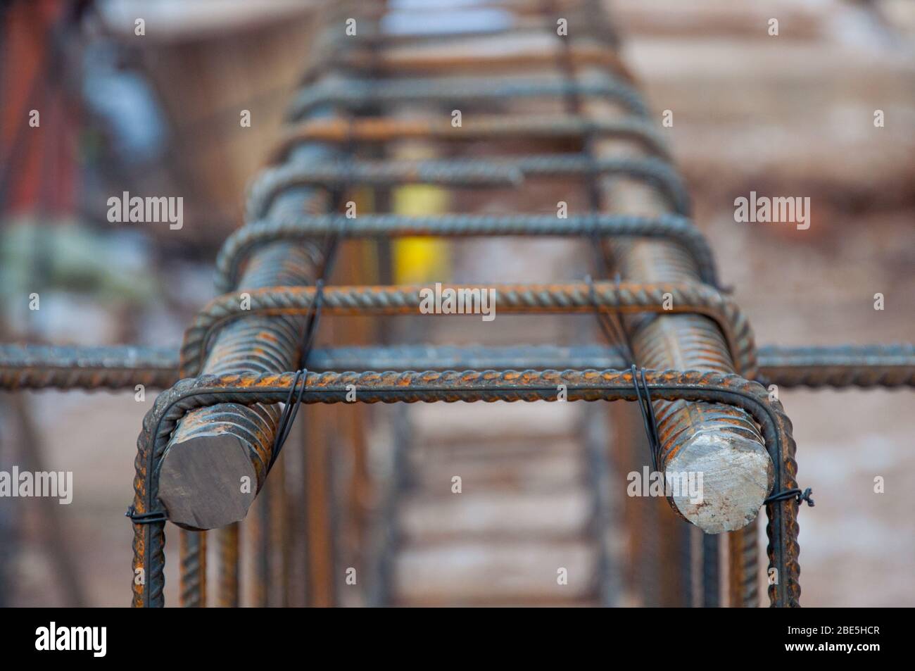 Rebars bars for concrete wall construction of a new building