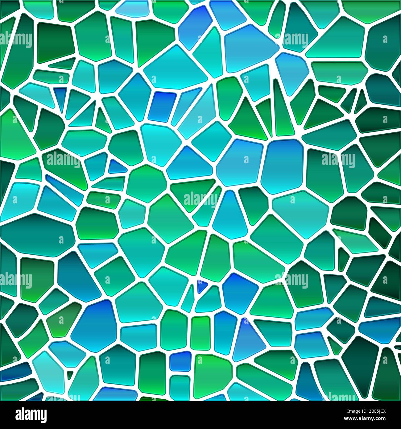 abstract vector stained-glass mosaic background - green and blue Stock ...