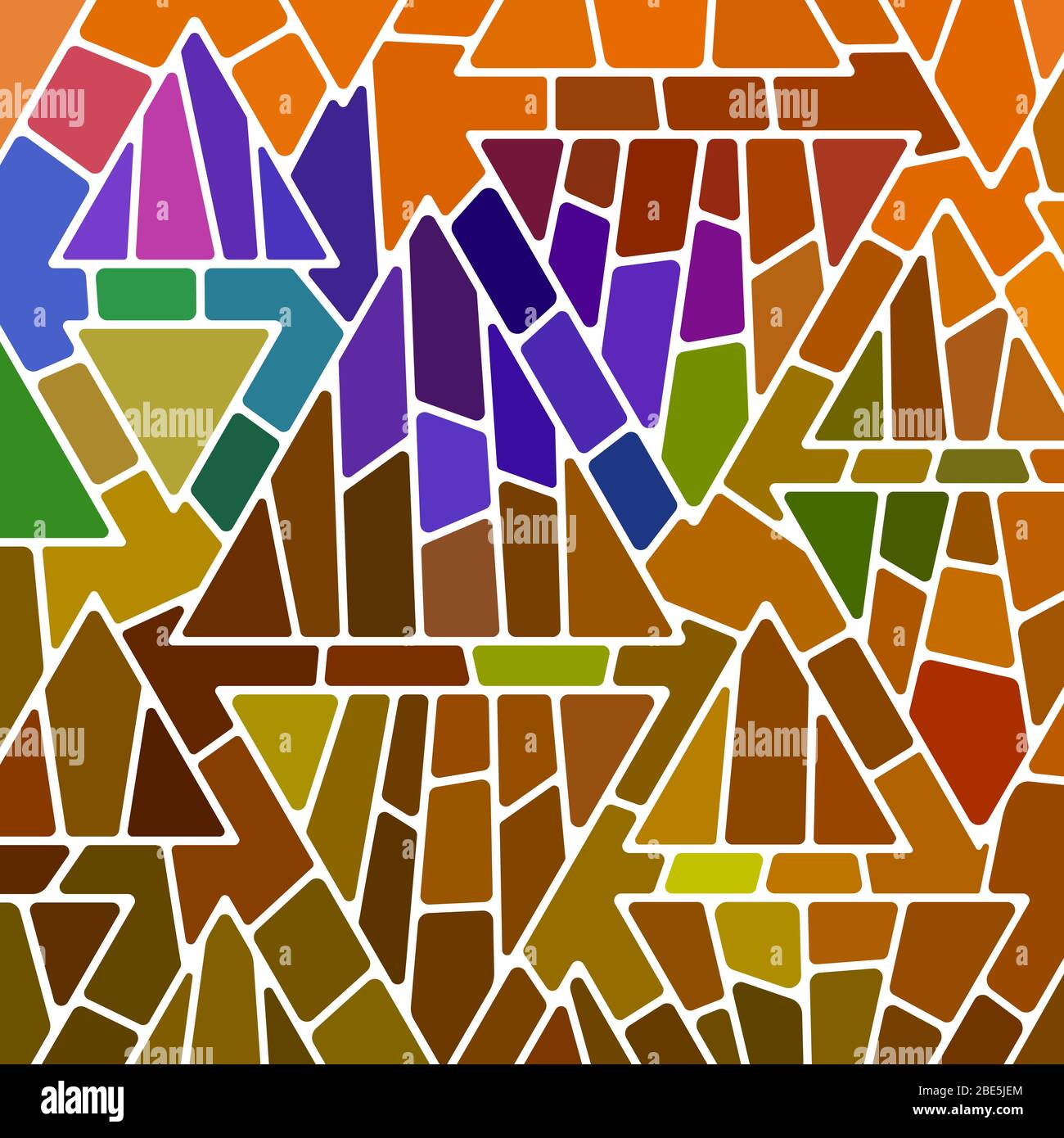 abstract vector stained-glass mosaic background - brown and blue ...