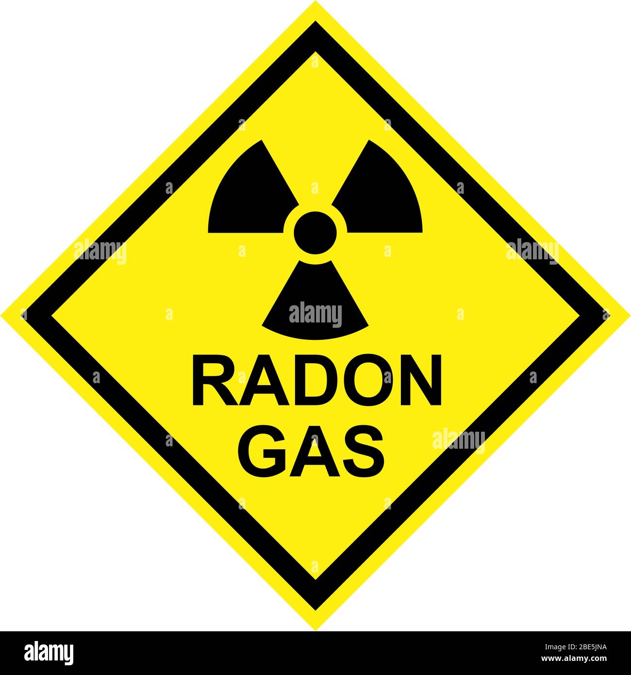 Yellow radiation hazard sign due to Radon Gas Stock Photo Alamy
