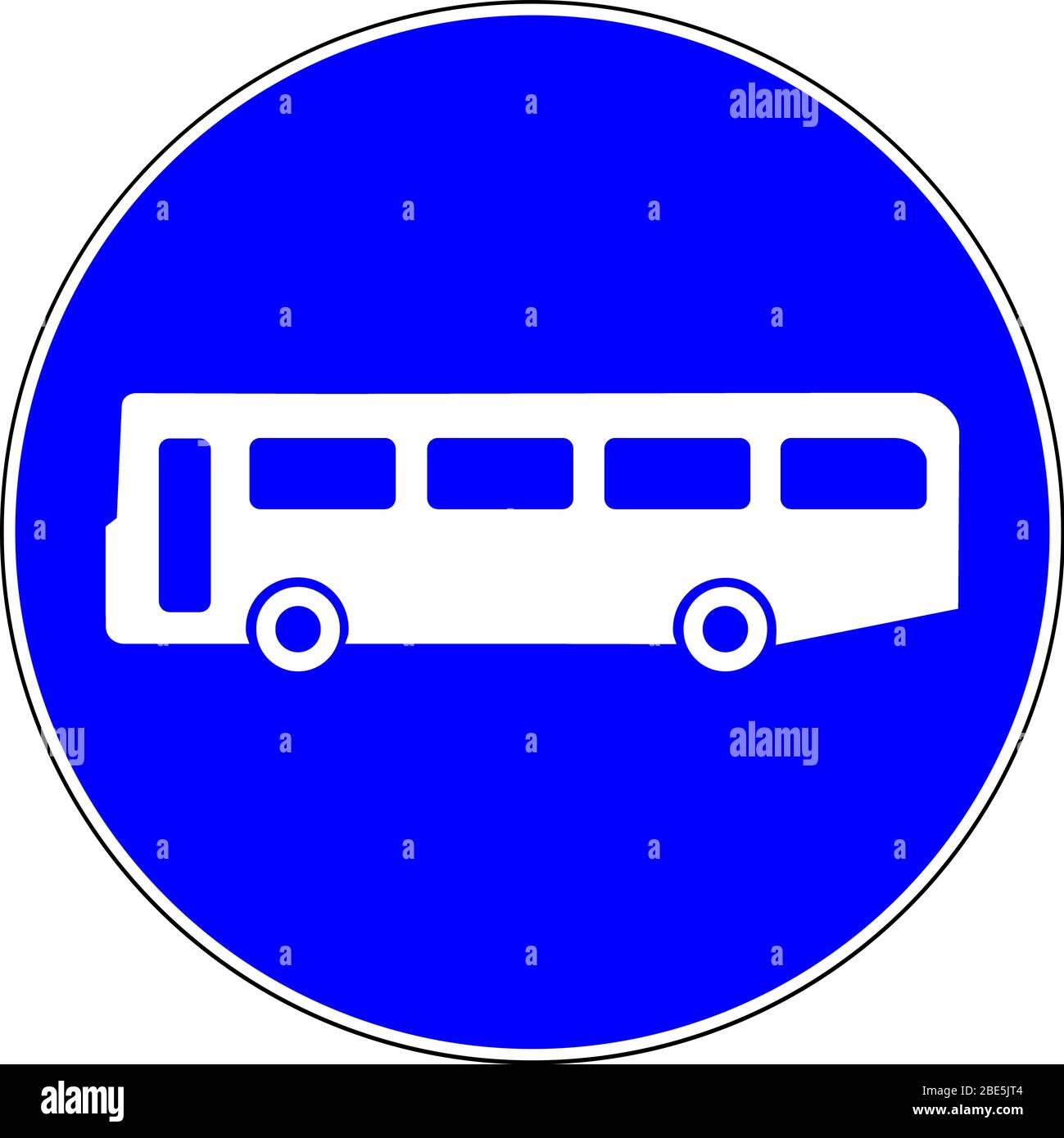 Bus allowed blue sign on white background Stock Photo Alamy