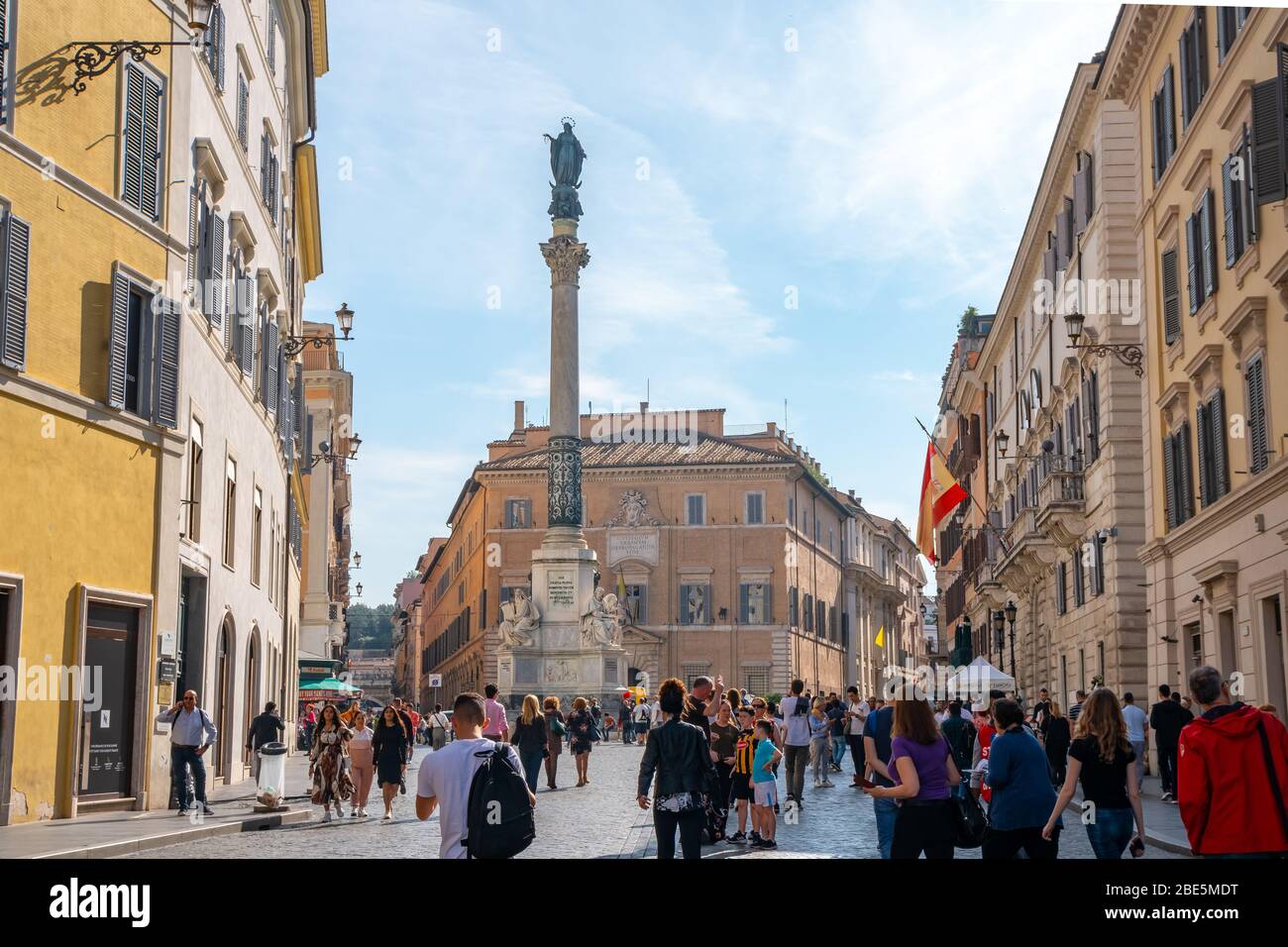 Rome, Italy - 28 October, 2019: Streets of historic center of Rome with ...