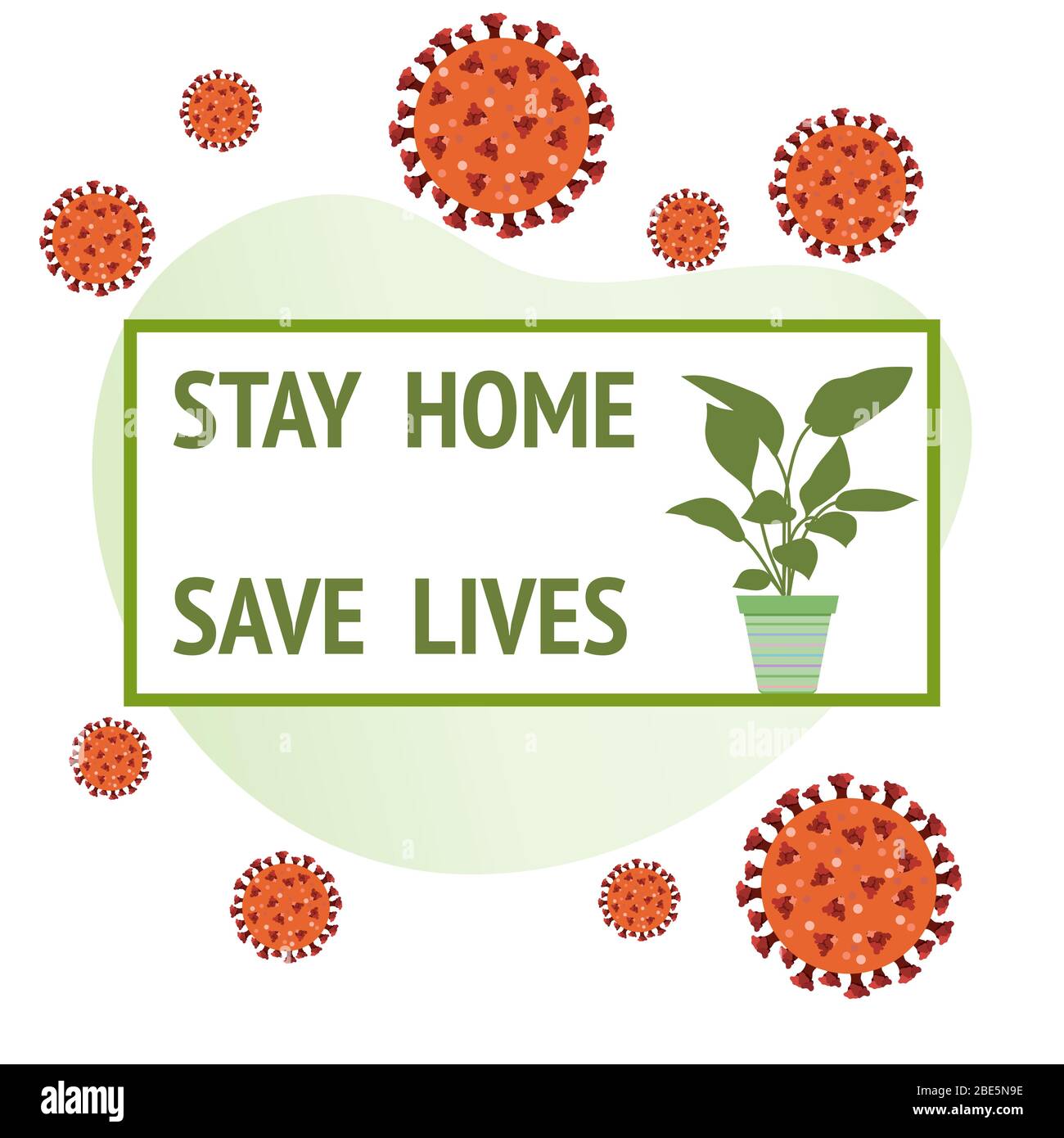 Vector illustration Stay home Save lives. Social distancing advice