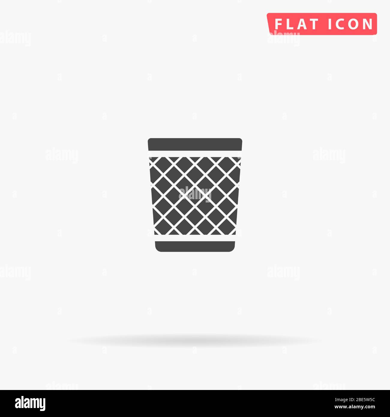 Trash flat vector icon. Glyph style sign. Simple hand drawn illustrations symbol for concept infographics, designs projects, UI and UX, website or mob Stock Vector