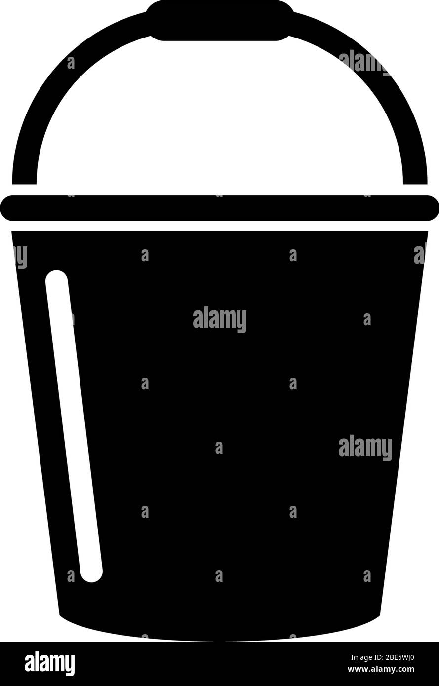Garden Bucket, Container for Water. Flat Vector Icon illustration. Simple black symbol on white background. Garden Bucket, Container for Water sign de Stock Vector