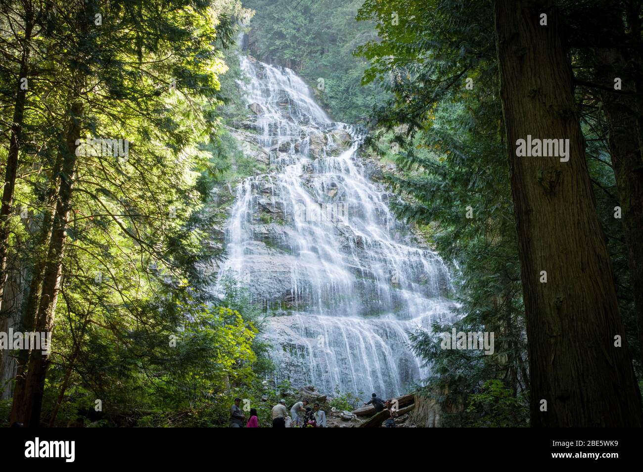 Bridal Veil Forest Waterfall in British Columbia, Canada Stock Photo