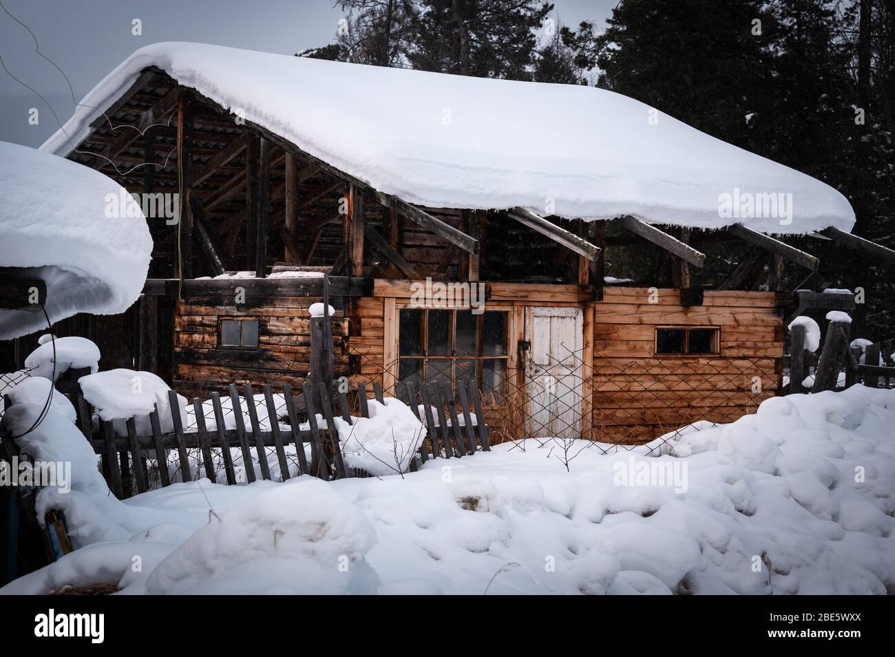 Traditional siberian house in the Davsha reserve Stock Photo Alamy