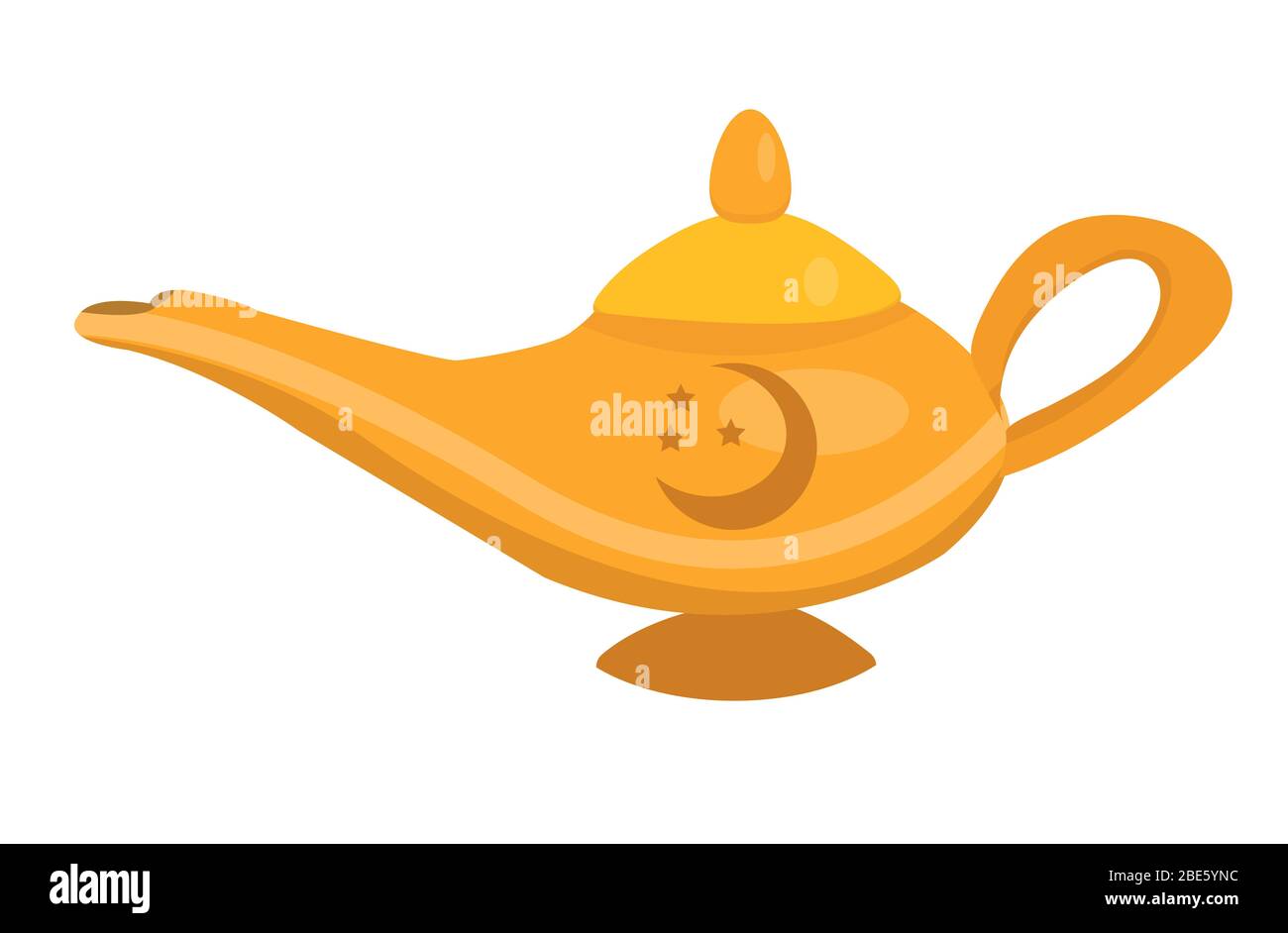 Magic lamp for oil, icon flat style. Isolated on white background ...