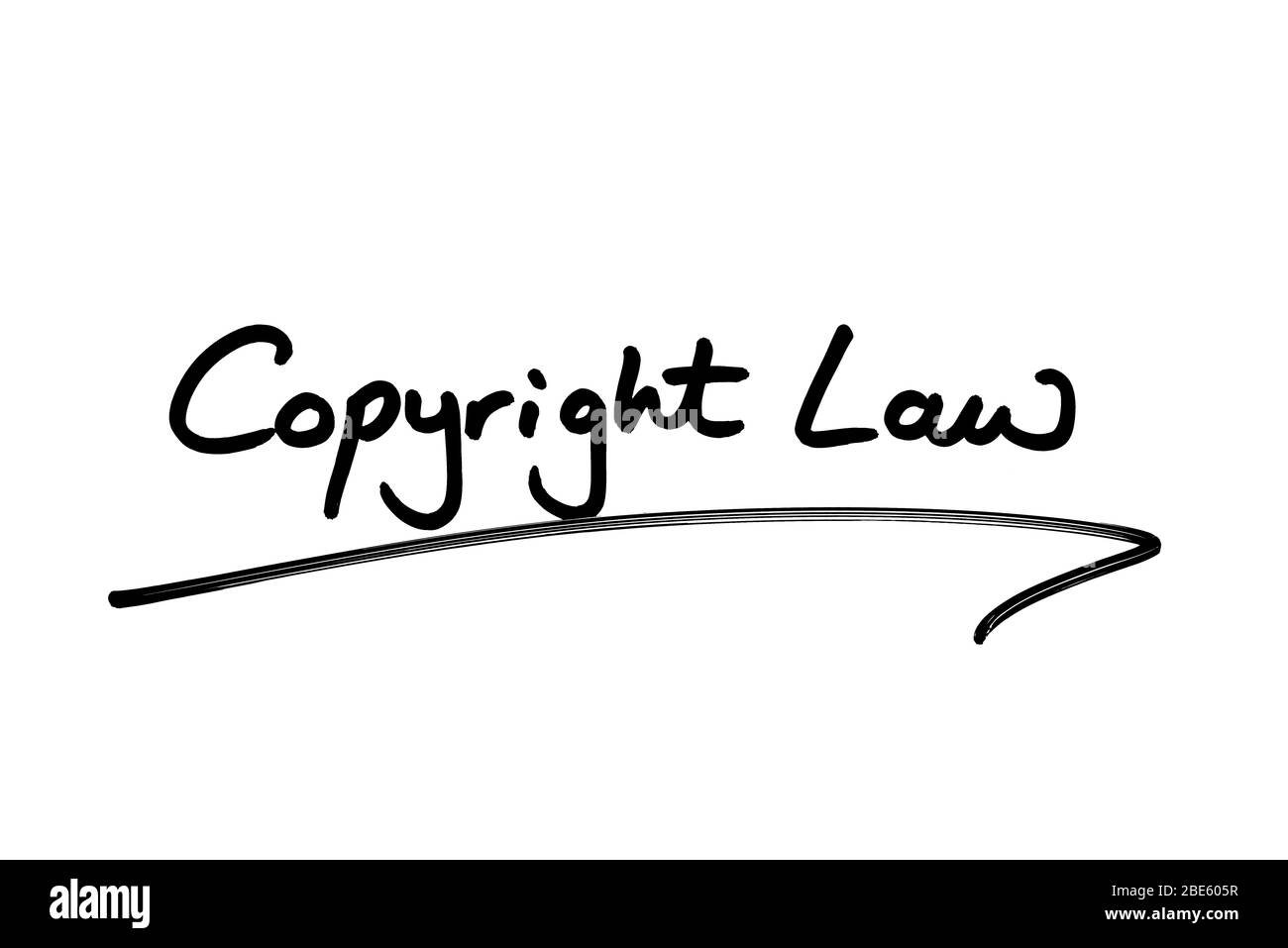 Copyright Law handwritten on a white background Stock Photo Alamy