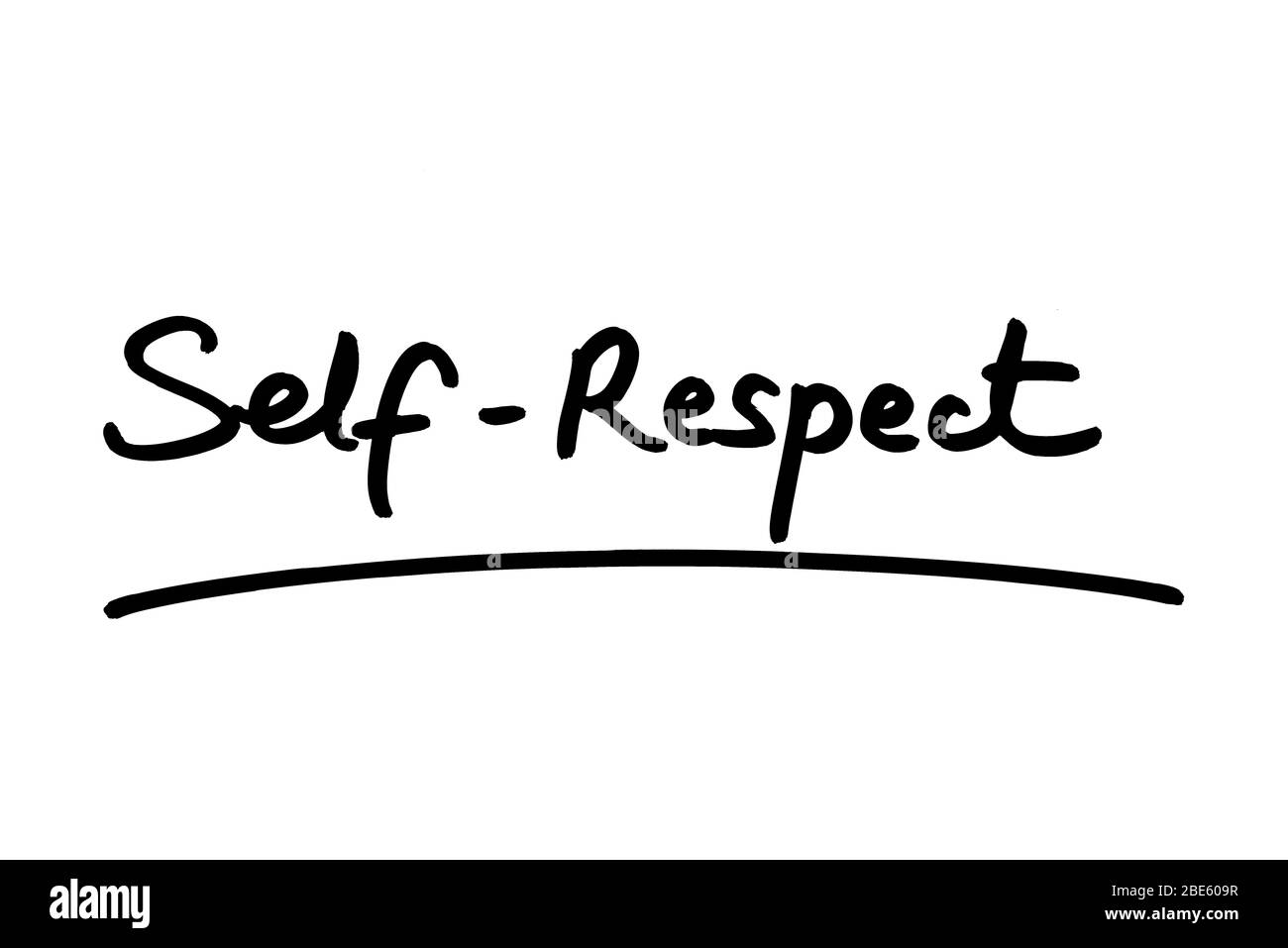 Self-Respect handwritten on a white background Stock Photo - Alamy