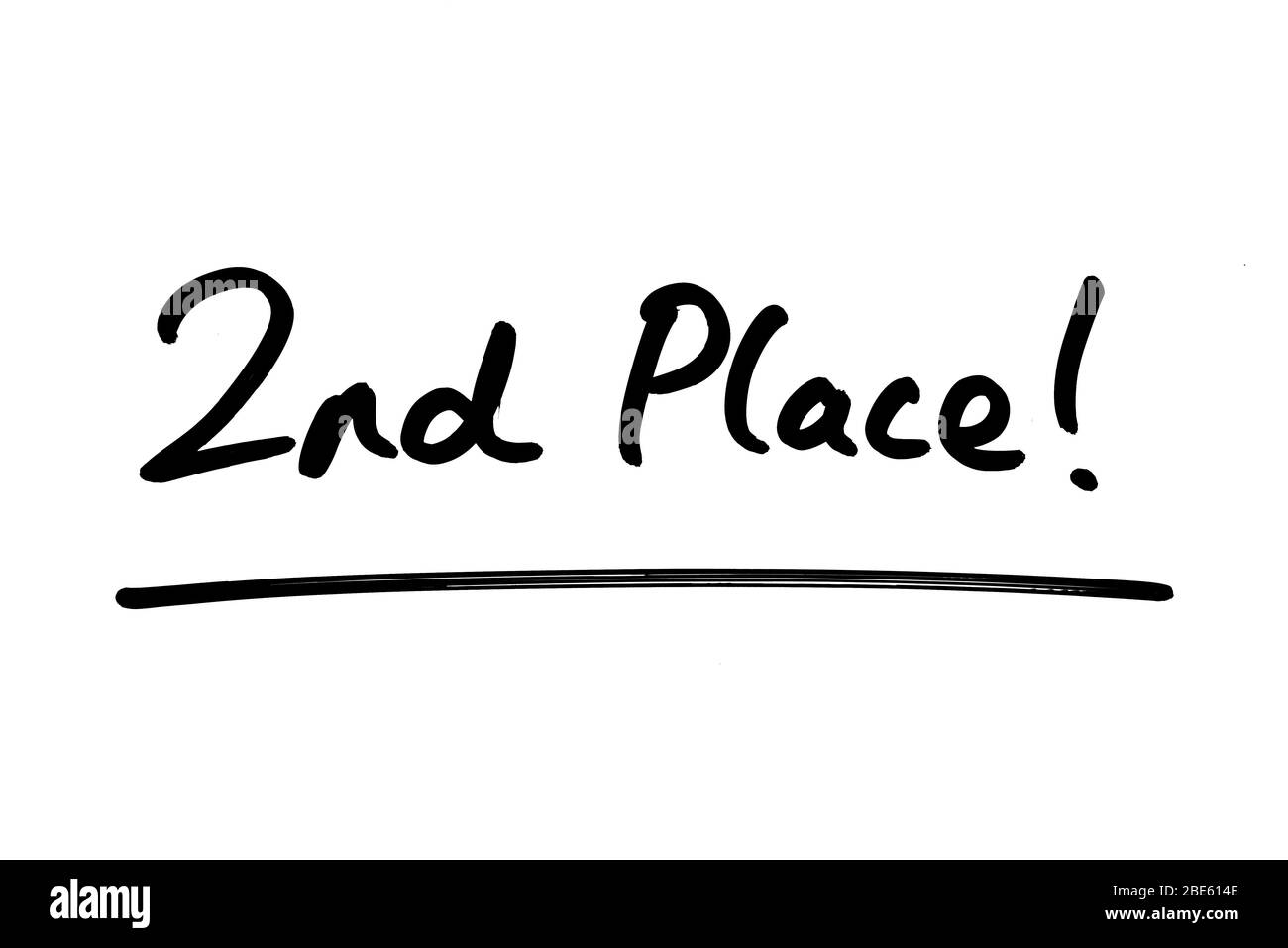 2nd Place! handwritten on a white background Stock Photo Alamy