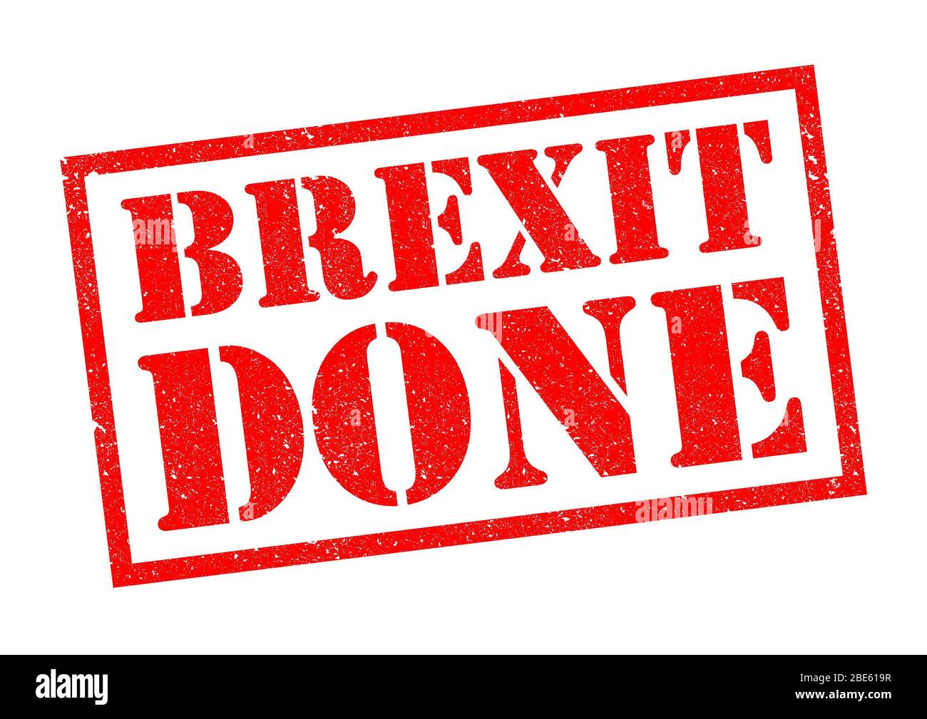 BREXIT DONE red rubber stamp over a white background. Stock Photo