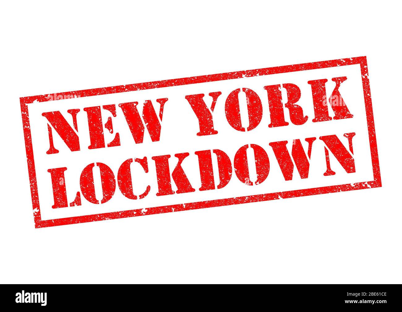 NEW YORK LOCKDOWN red Rubber Stamp over a white background Stock Photo