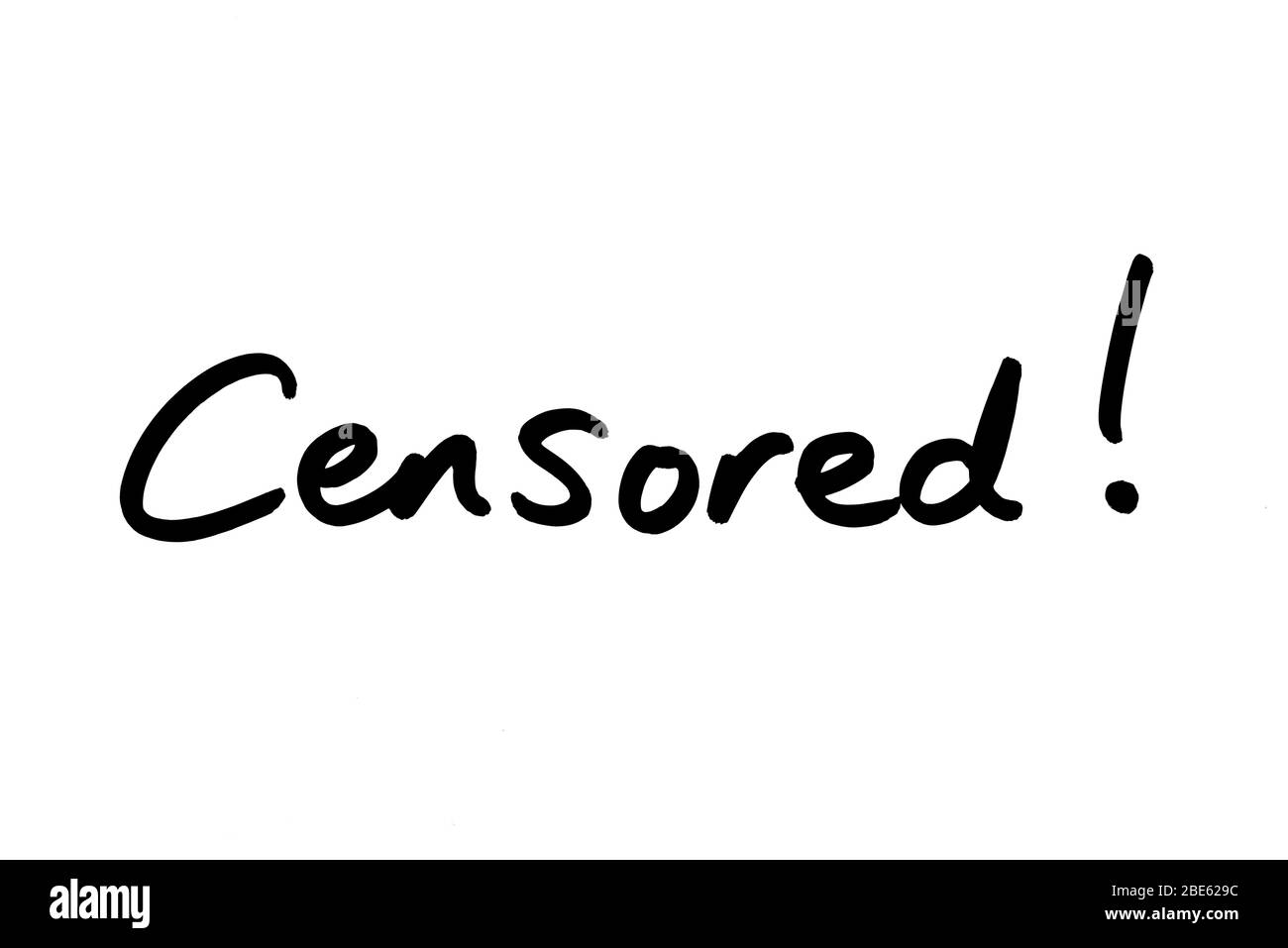 Censored! handwritten on a white background. Stock Photo