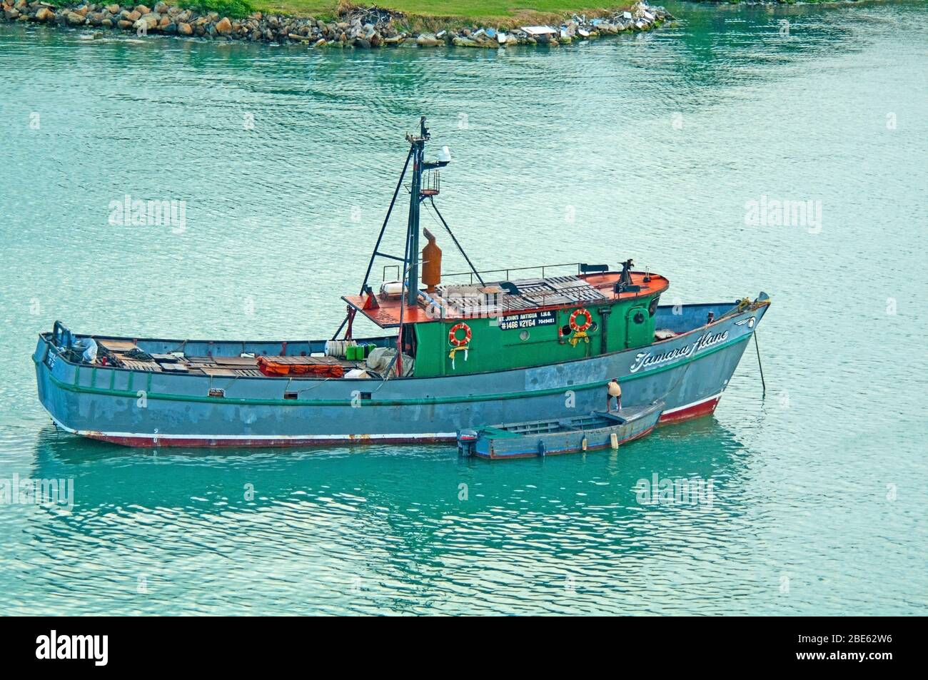 Antigua, St Johns Harbour, Caribbean, West Indies, Fishing Boat Stock Photo